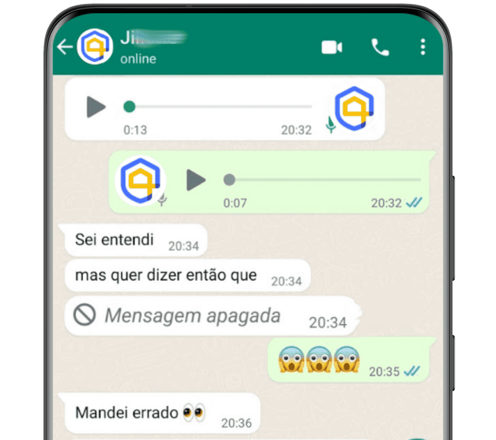 Mensagens apagadas no WhatsApp