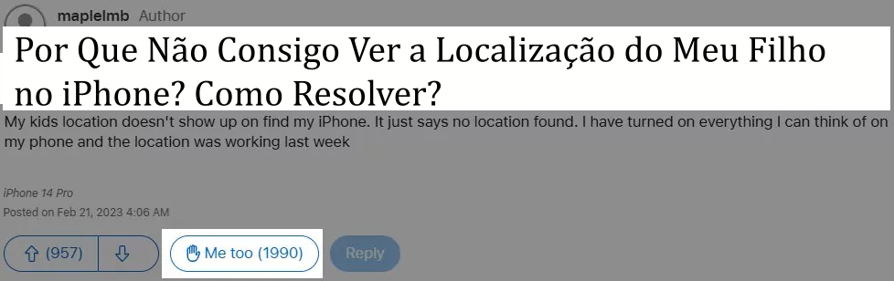 Usuários da Apple dizem que não conseguem ver a localização do filho