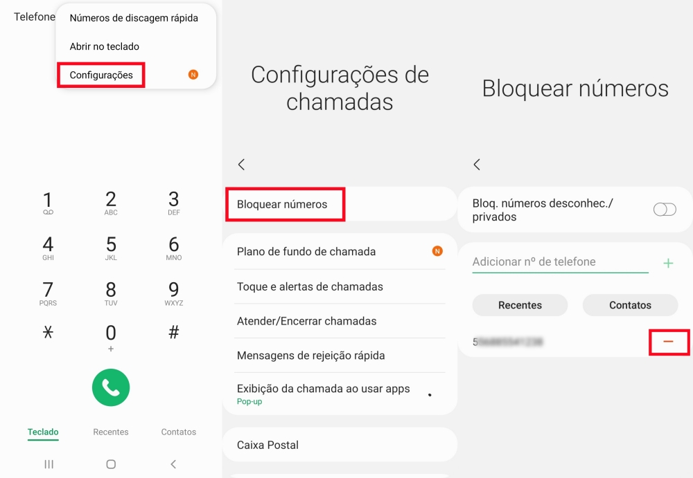 Desbloquear número no Android