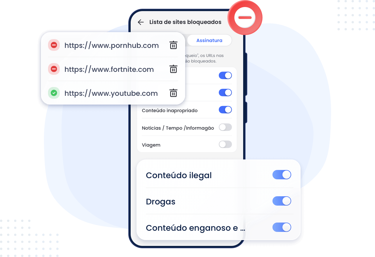 Bloqueio de sites para proteger crianças online