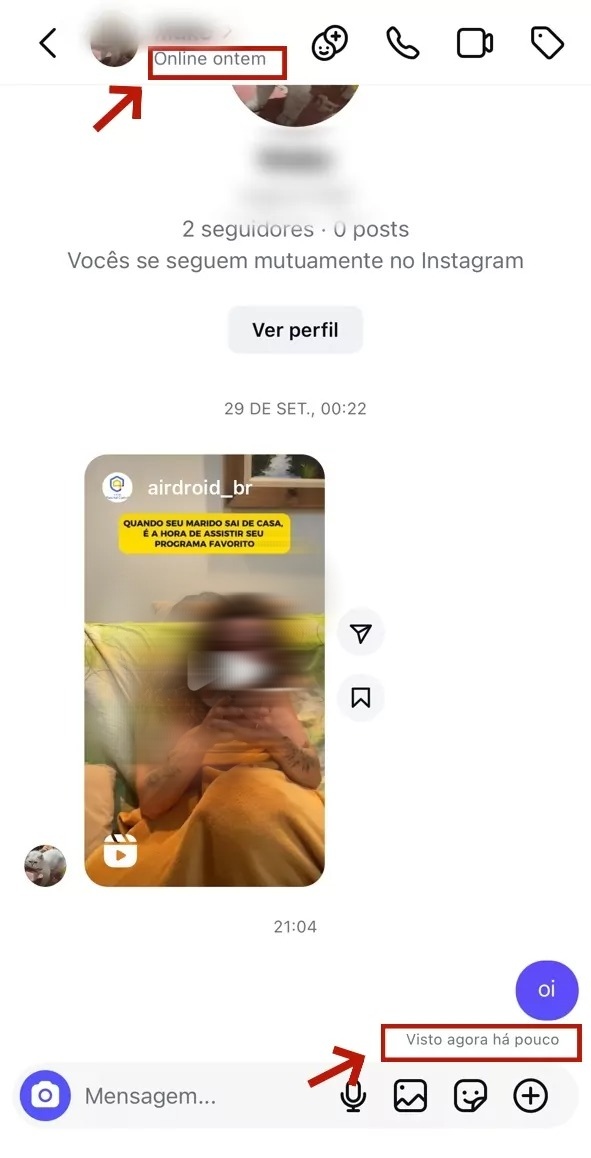 O ponto verde do Instagram é preciso