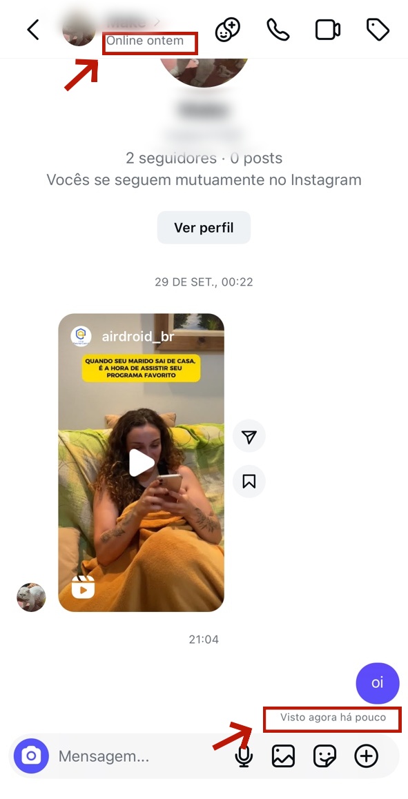 O ponto verde do Instagram é preciso