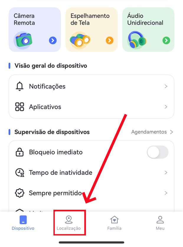 Botão de Localização do AirDroid