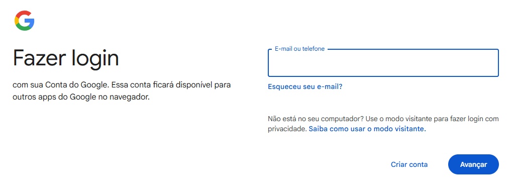 Faça login no Google Fotos