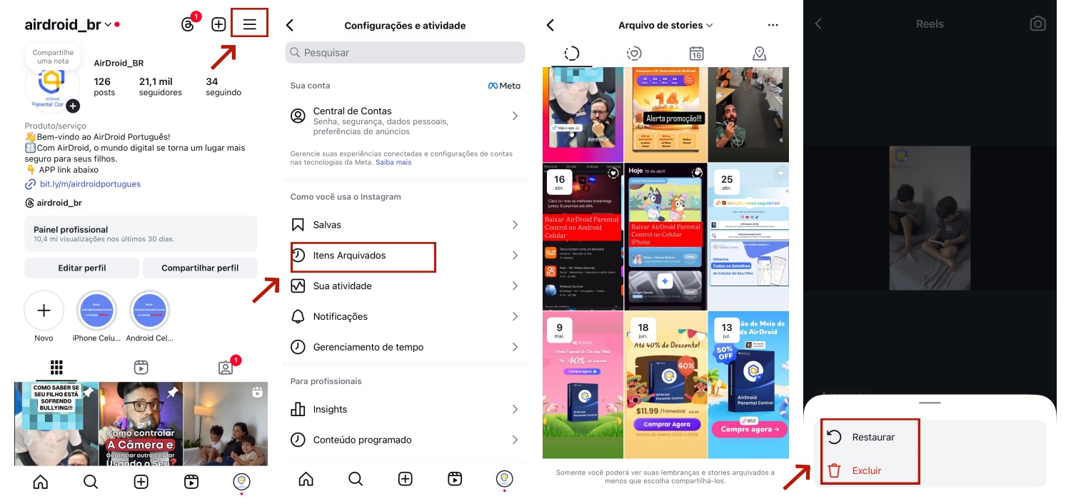 Recuperar publicação apagada no Instagram