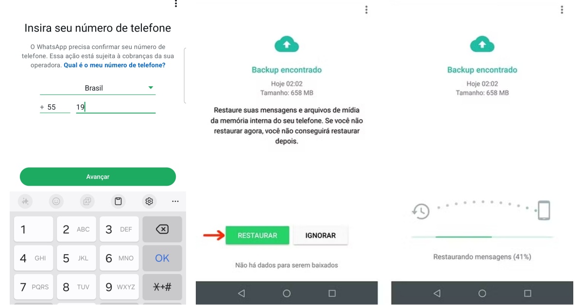 Restaurar backup do WhatsApp