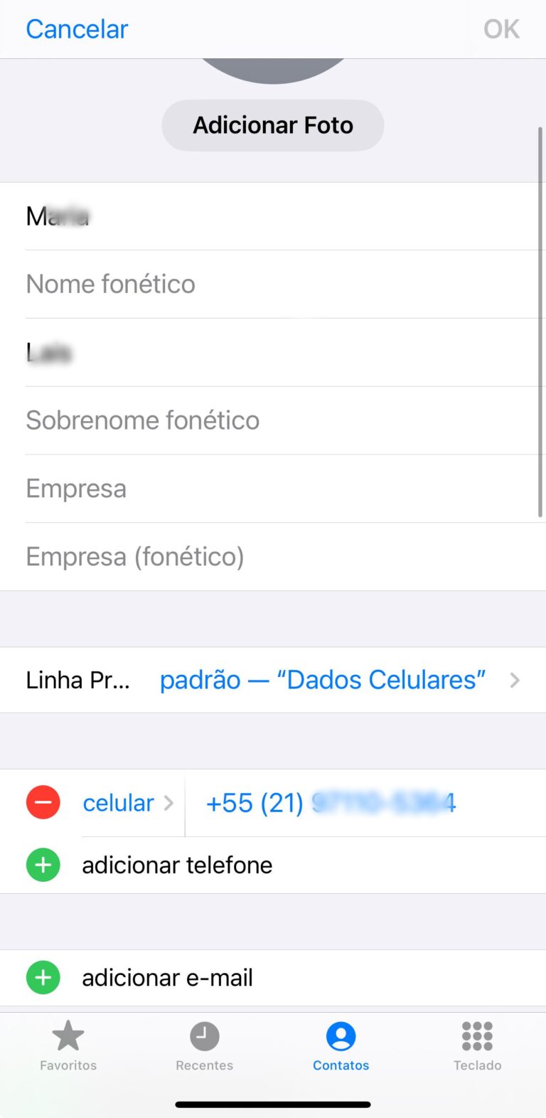 Adicione o número aos contatos