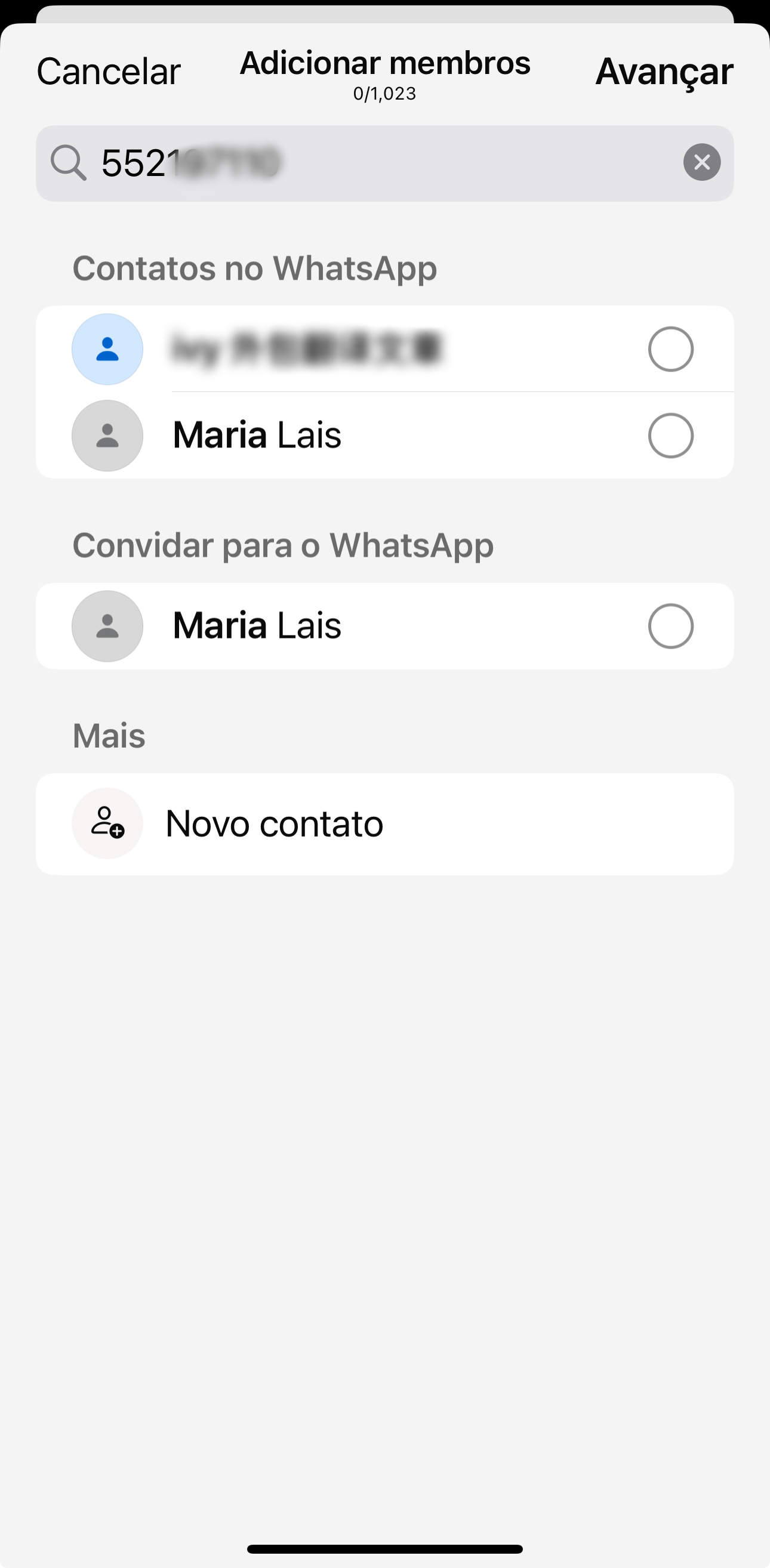 Salve o número na sua lista de contatos