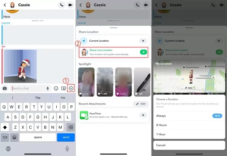 Compartilhar localização atual no Snapchat