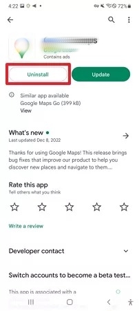 Desinstalar aplicativos no Google Play
