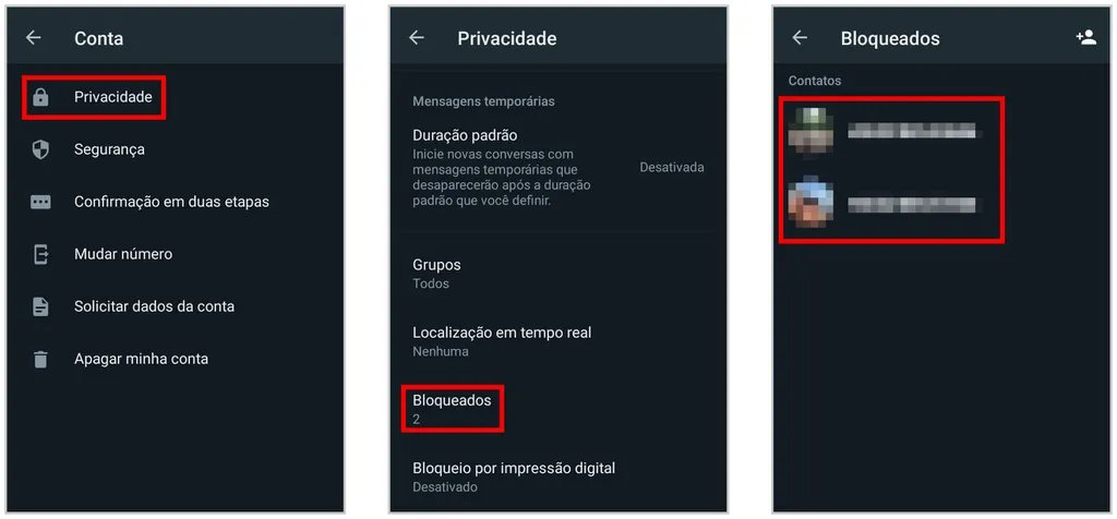 Acessar configurações WhatsApp Android