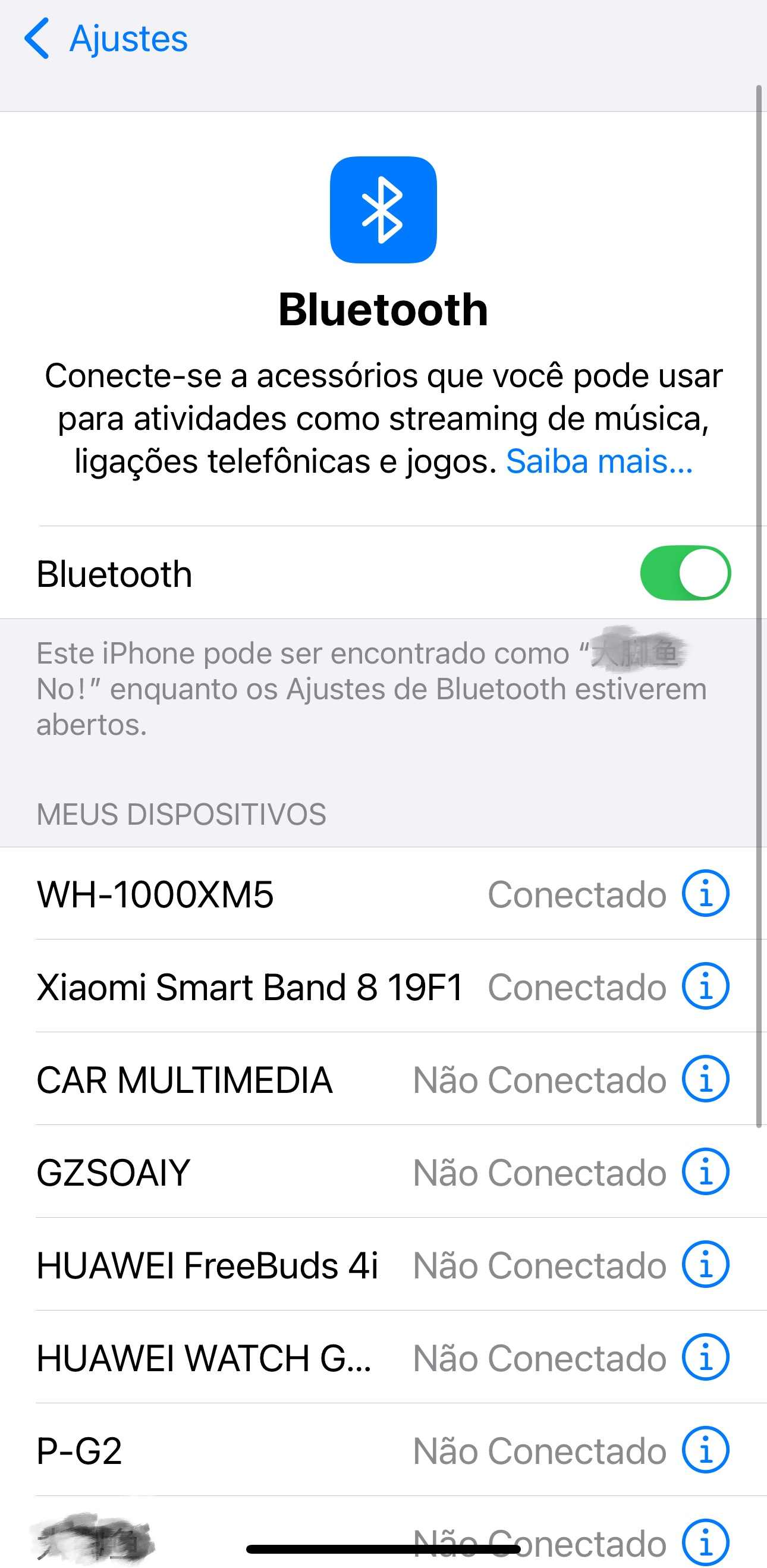 Ativar Bluetooth no iPhone