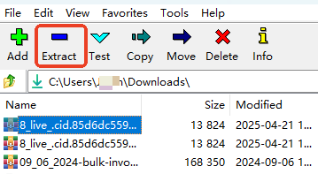 7 zip extract file