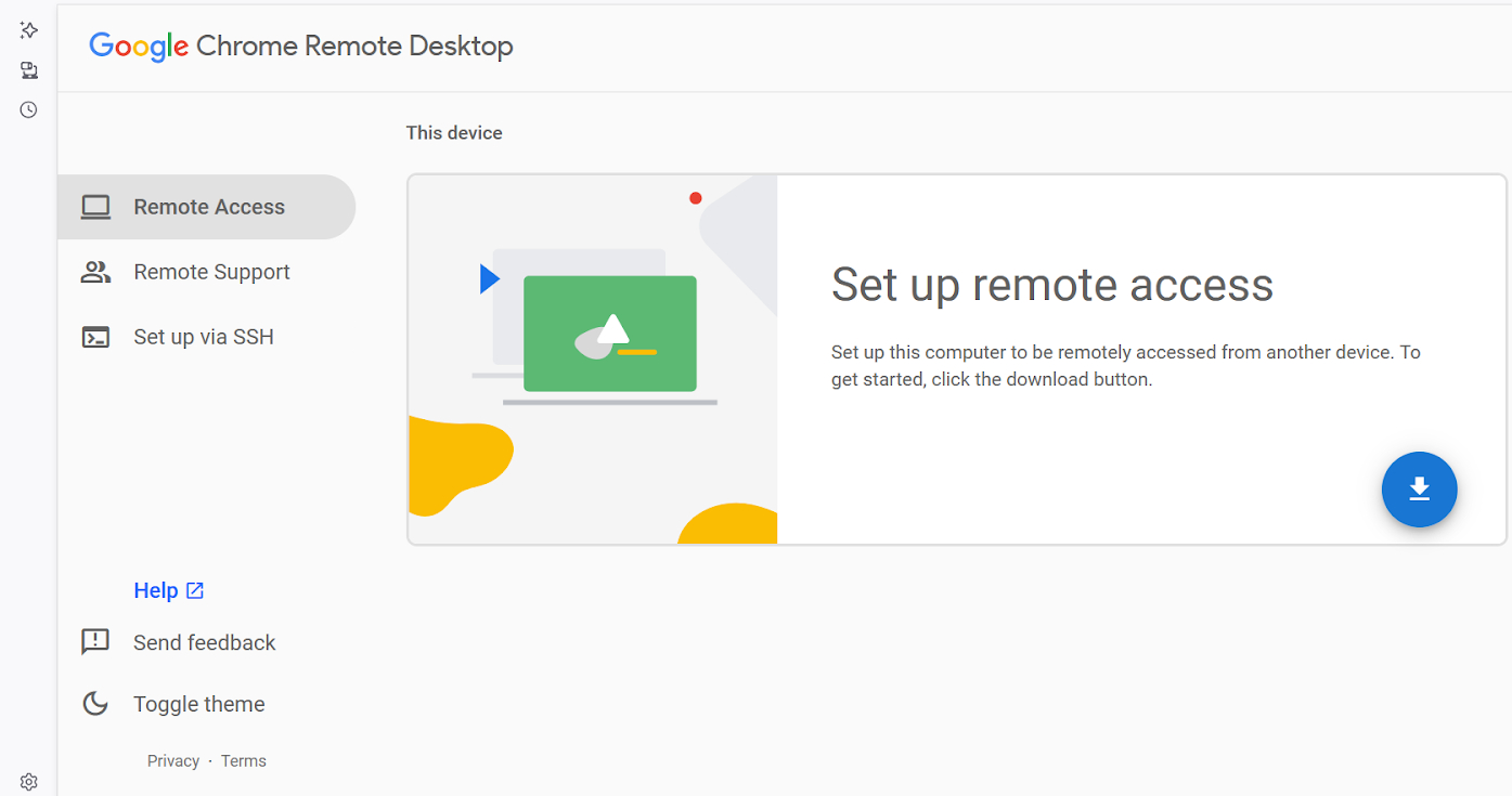 remote access through Chrome Remote Desktop