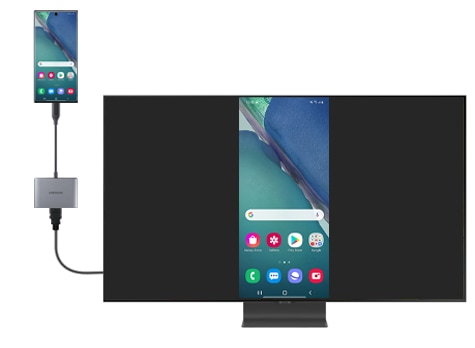 using HDMI to check pictures from broken screen phone on big screen
