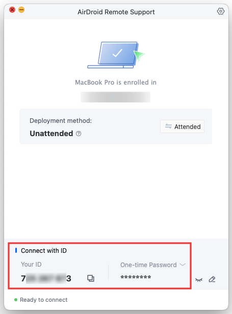 connect with ID and password