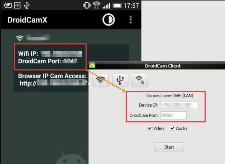 droidcam connection