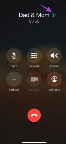 iPhone conference call drop down options