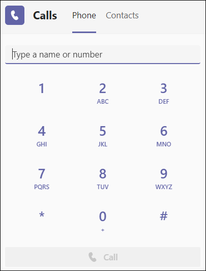 Microsoft dial pad