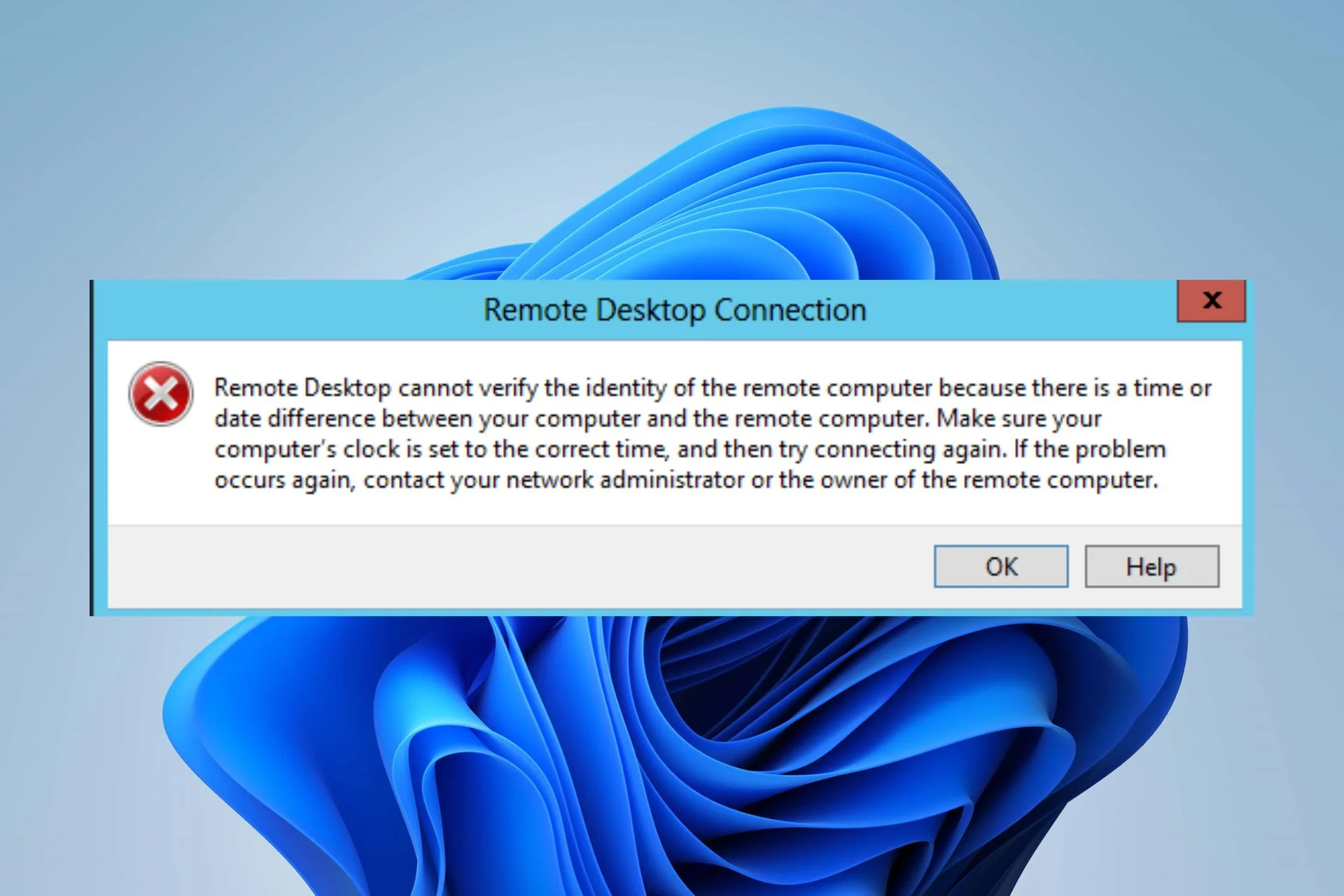 Remote Desktop cannot verify the identity due to time or date difference