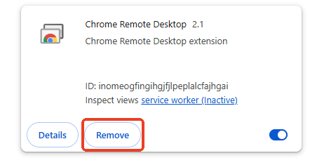remove Chrome Remote Desktop extension
