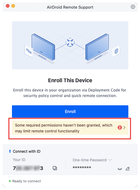 required permissions checking