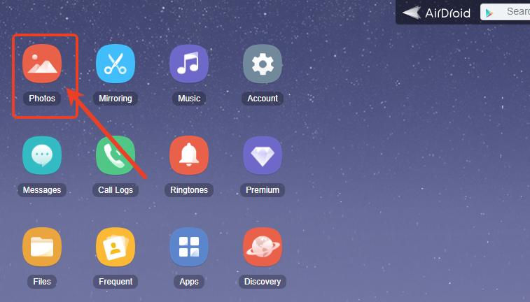 AirDroid web check photos