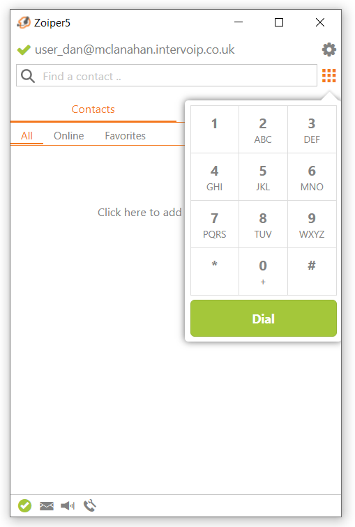 Zoiper dial pad