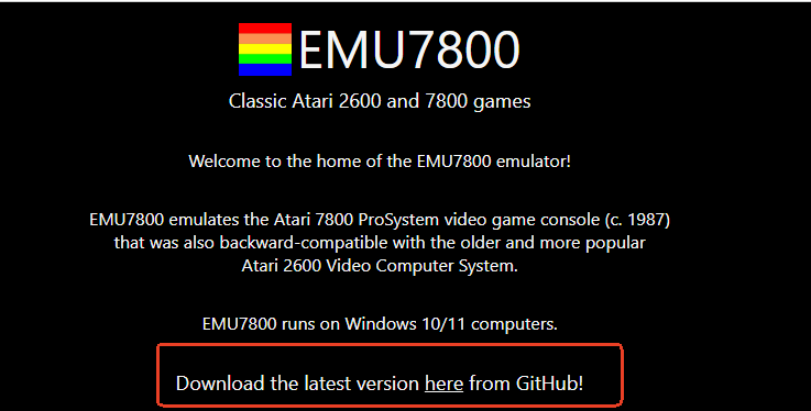EMU7800 emulator