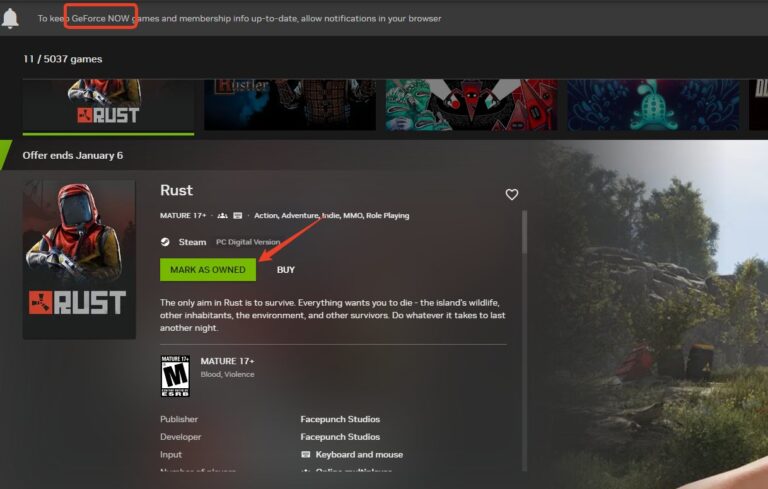 Rust on GeForce NOW
