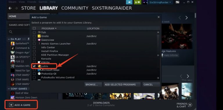 Add Lutris as Non-Steam Game