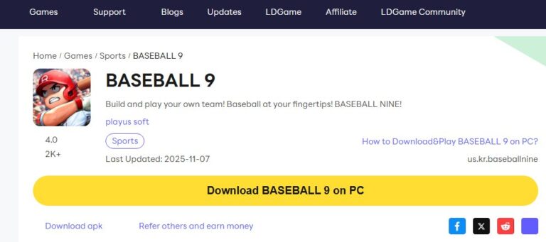 baseball 9 on ldplayer