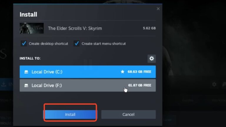 choose a game to install