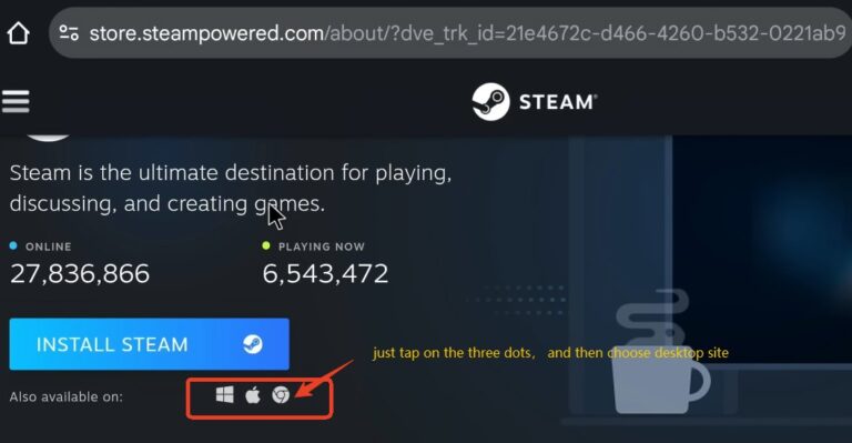 download steam PC version on phone
