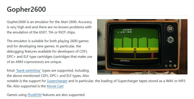 gopher 2600 emulator
