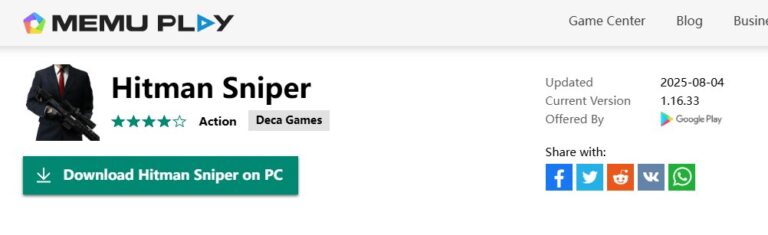 hitman snipper on memuplay