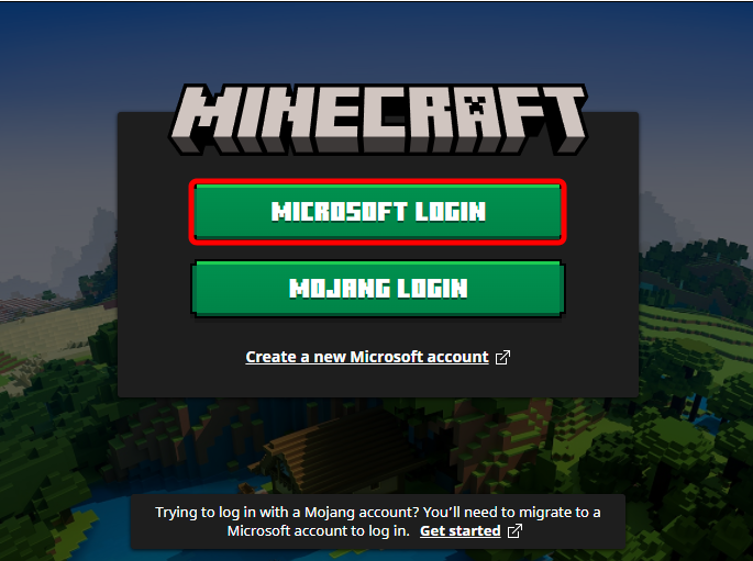 log in to the Microsoft account