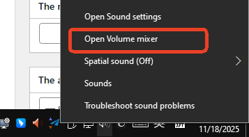 open volume mixer