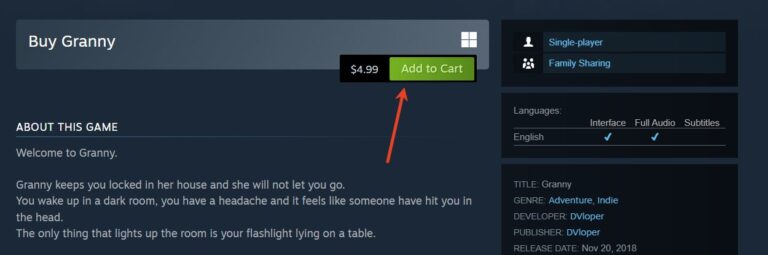 play granny on pc via steam