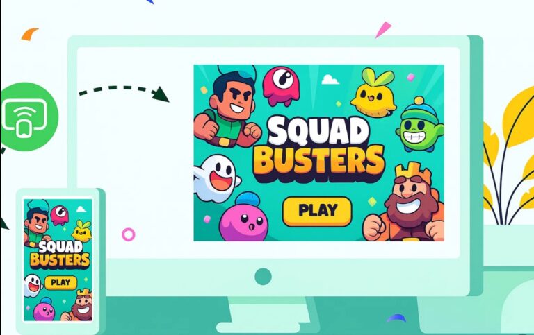 play squad buster with screen mirroring