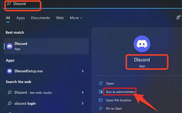 run as administrator on discord