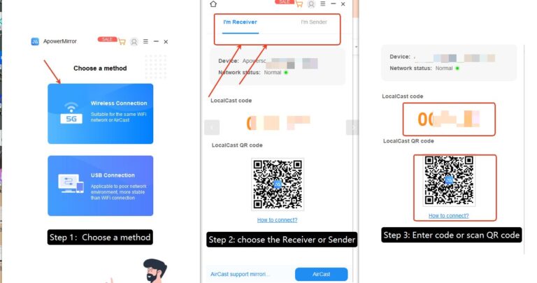 steps of use apowermirror