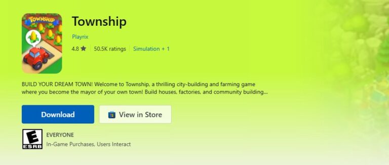 township on microsoft store
