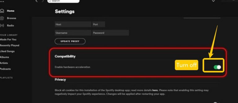 turn off Hardware Acceleration