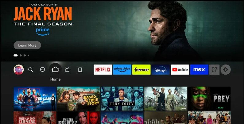 interface of Amazon Fire TV Stick