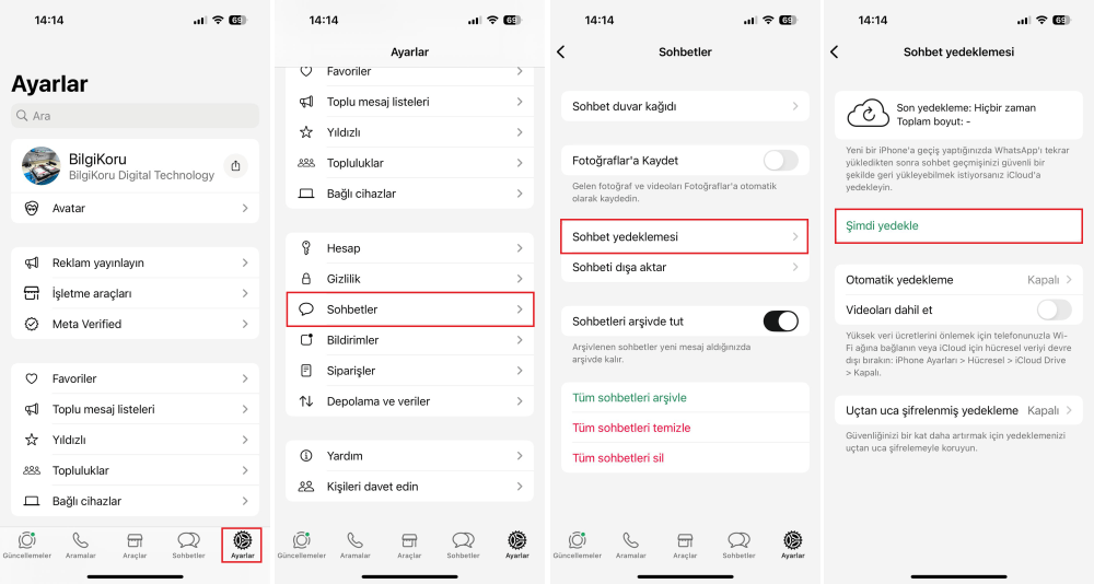 backup whatsapp chats ios