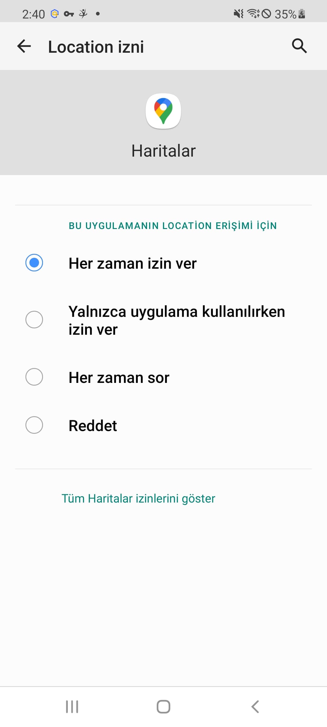 her zaman açık seçeneğine tıklayın