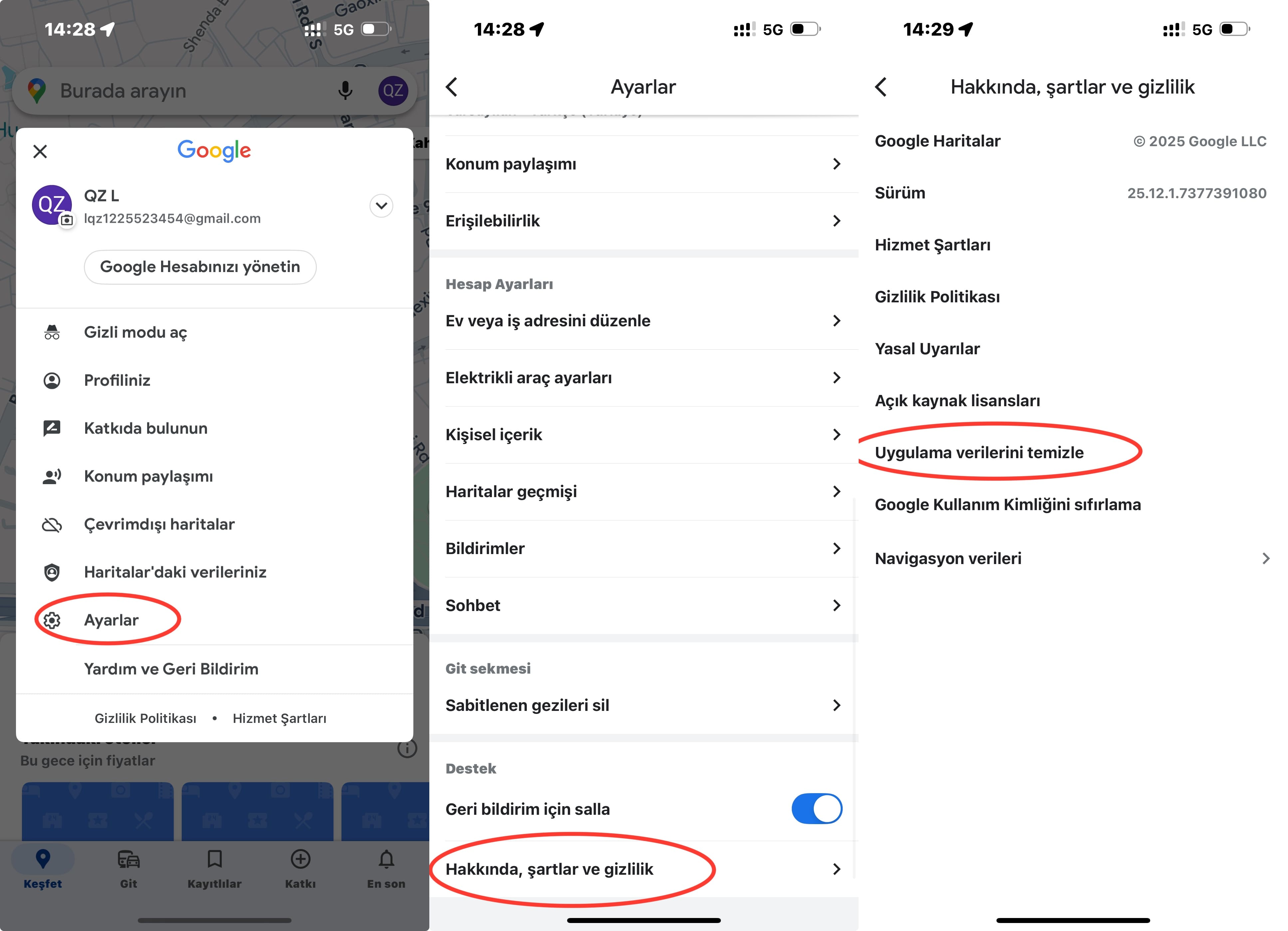 uygulama çerezlerini temizle