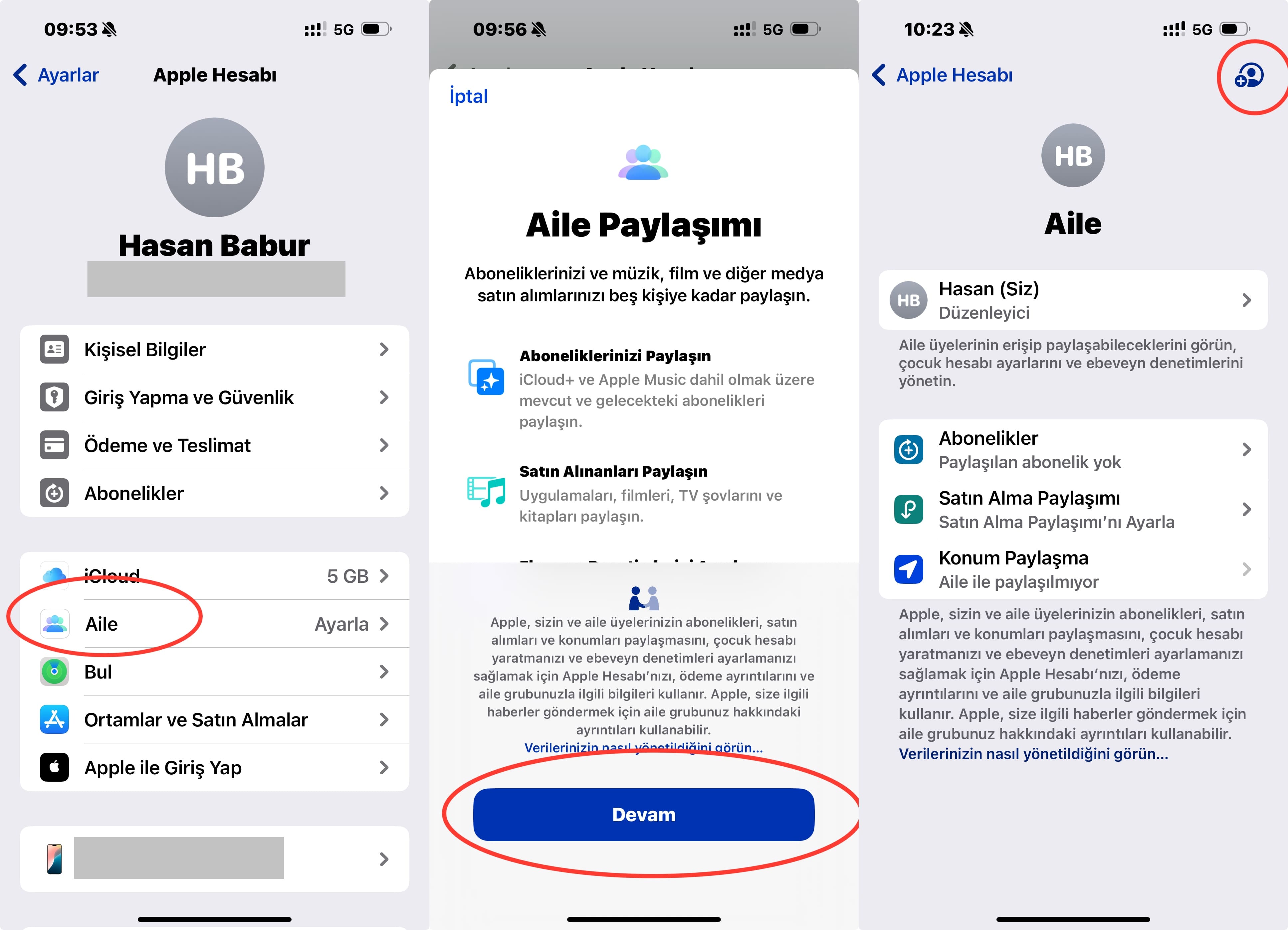 Aile Grubu Oluşturun
