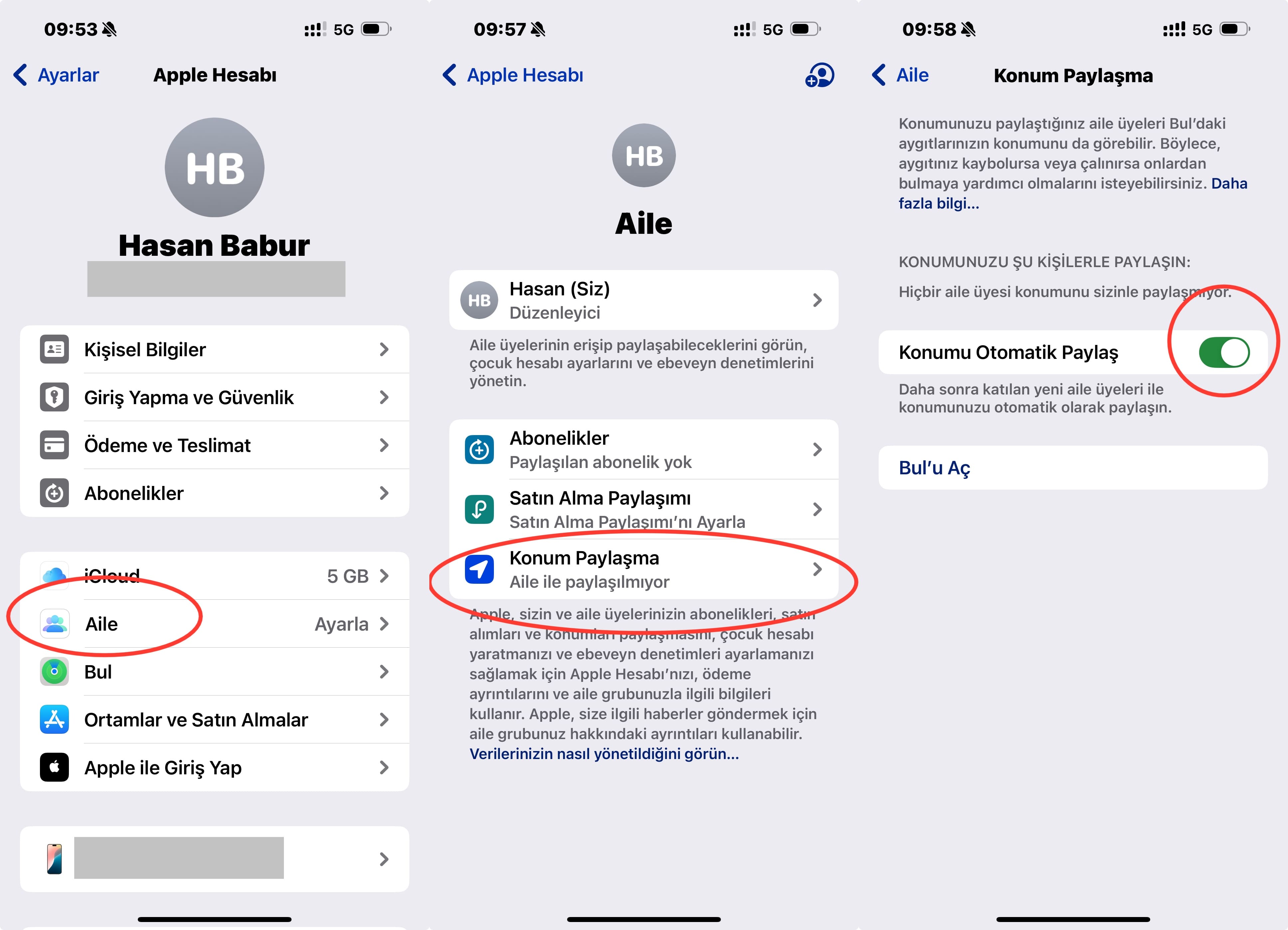 Konum Paylaşımını Etkinleştirin